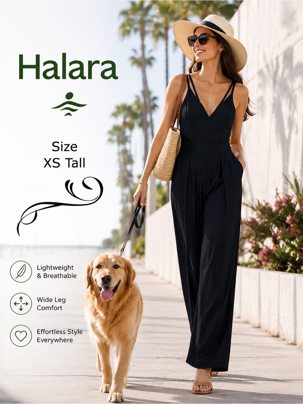 ✨ Halara Breezefull Black Wide-Leg Jumpsuit NWT | Effortless Comfort & Elegance